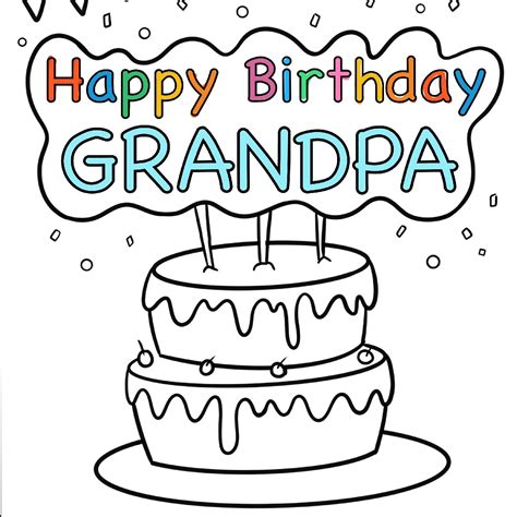 Free Printable Coloring Birthday Cards For Grandpa